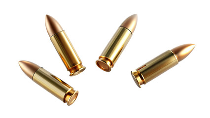 Isolated rifle bullets white background