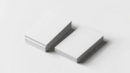 3D rendered horizontal business card mock up showcasing both front and back designs Blank template for presentation set against a light grey background