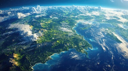 Realistic depiction of Earth s surface as seen from space