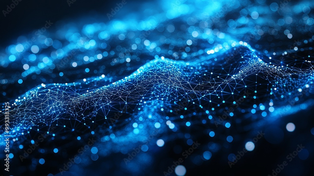 Poster 3d rendering of a block chain concept.