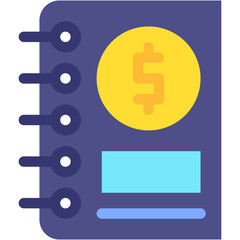 Vector Icon Accounting, book, cash, ledger, money