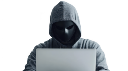 Hacker scammer transparent collection set in png no background for decoration.