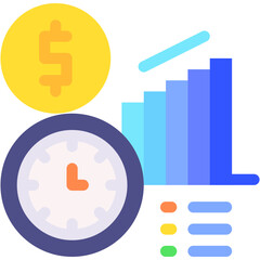 Vector Icon Time, analytics, data, processing, money