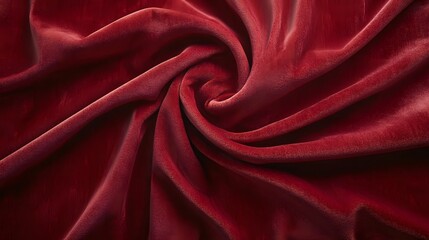 Fototapeta premium Luxurious velvet fabric in deep red