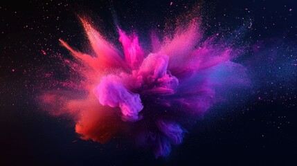 Vibrant neon ink burst on dark background