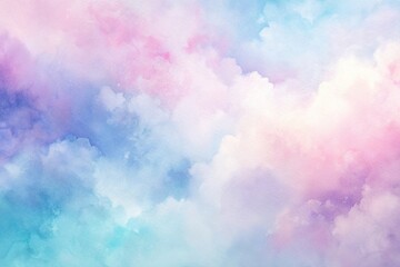 Fototapeta premium A soft and sweet pastel watercolor background with a tilted angle featuring a dreamy blend of pale pink lavender and baby blue hues creating a calming and whimsical atmosphere, atmosphere