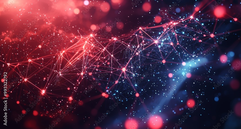 Poster concept of block chain networks, distributed registers