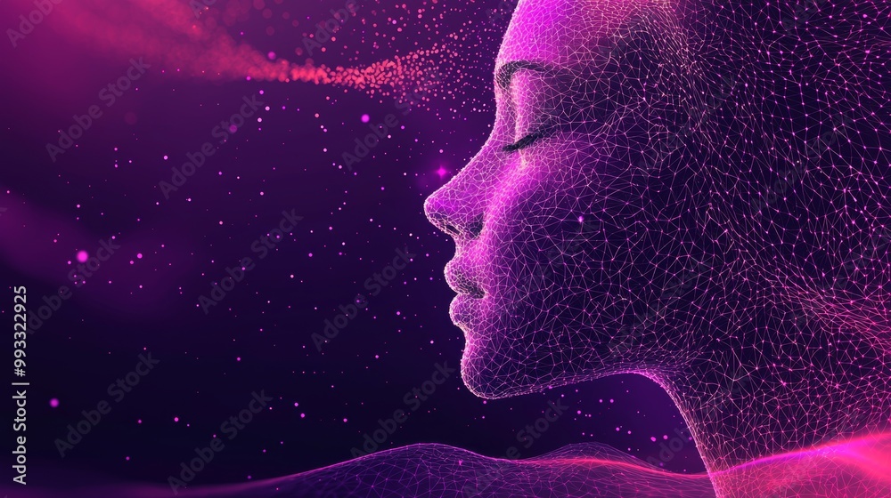 Aufkleber global cryptocurrency block chain violet banner concept with globe and blockchain polygon peer-to-pe
