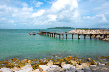 Wooden bridgeat Khao Laem Ya National Park, Rayong, Thailand,ASIA.