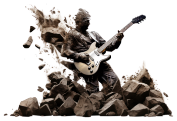 PNG  Rock heavy element Men shape musician guitar adult.