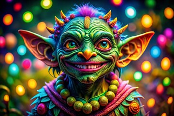 Fototapeta premium Intricate Goblin Coloring Page for Creative Relaxation and Imagination Boosting Activities for All Ages