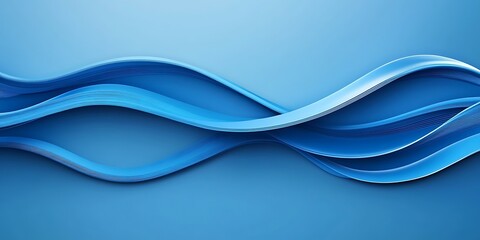 Obraz premium Abstract blue waves creating a smooth, flowing design.