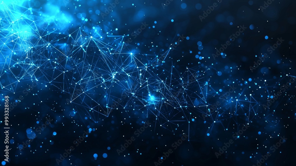 Poster connecting dots and lines. technology background. plexus. big data background. green. 3d rendering.