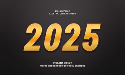 2025 3D Text Effect Vector 2025 Photo Happy New Year