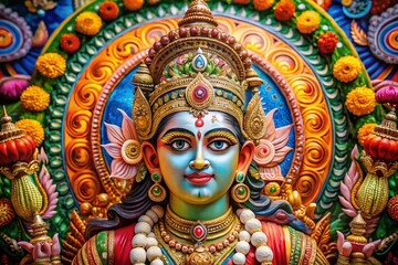 Fototapeta premium Intricate Hindu Deity Sketches Showcasing Traditional Artistry and Spiritual Symbolism in Detail