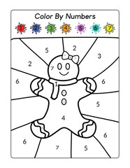 color by Number Christmas worksheet