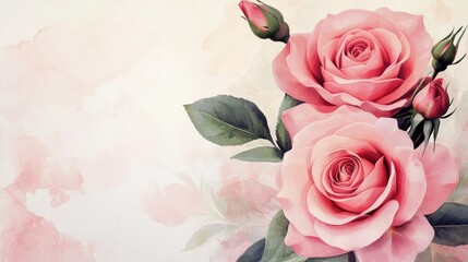 Floral greeting card featuring pink rose flowers celebrating International Women s Day