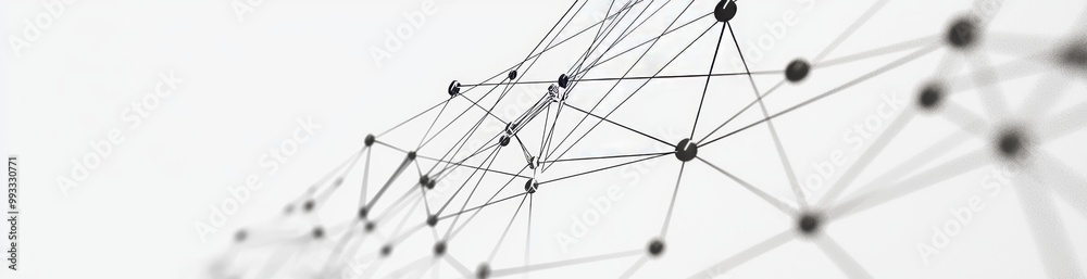 Poster geometric abstract background with dots and lines connecting molecules. digital technology backgroun