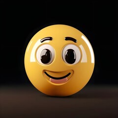 Fototapeta premium 3d smiley with face with black background Generative AI