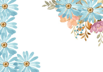 flower background with watercolor