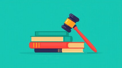 Obraz premium Legal database search via search engine, law-related query, flat design illustration