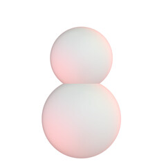 顔のない雪だるまの3Dイラスト