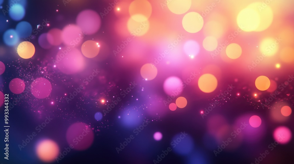 Poster abstract background with depth perspective and bokeh effects