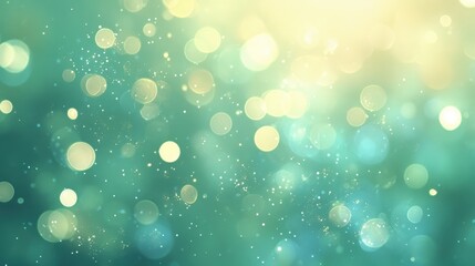 Obraz premium Abstract background featuring soft celadon green blurry lights and bokeh texture ideal for themes related to celebrations and festive occasions