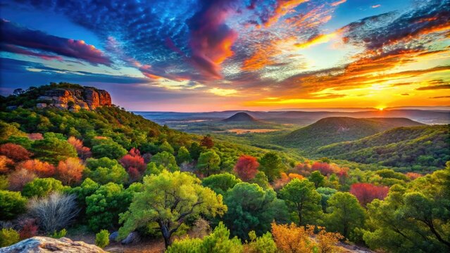 Stunning Arbuckle Mountains in Oklahoma reveal nature's splendor, embodying serene landscapes that invite tranquility and appreciation for the breathtaking beauty of the outdoors.