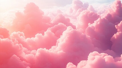 Romantic pink clouds creating a dreamy atmosphere for Valentine s Day illustration background