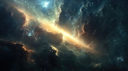 Fototapeta premium Stunning wallpaper featuring a celestial skyline of space