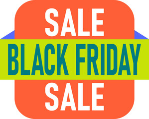 Black Friday Sale Text Label Sticker