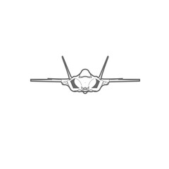 F-35 Lightning II, war plane front icon. illustration of a f-35.