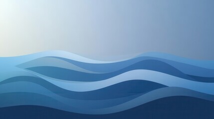 Naklejka premium Abstract Blue Wave Pattern Background - Modern Minimalist Design.