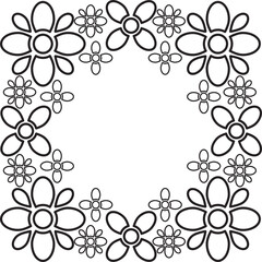 black and white floral frame
