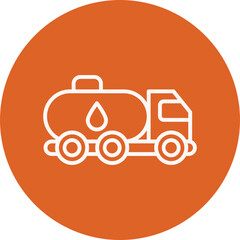 Oil Tanker line circle icon