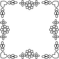 black and white floral frame