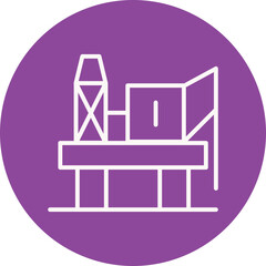 Oil Platform line circle icon