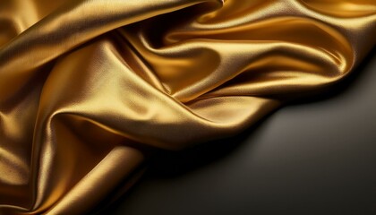 Obraz premium Luxurious Golden Silk Fabric with Soft Glowing Folds