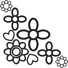 flower petals border corner