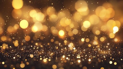 Abstract shimmering gold glitter background with a luxurious festive feel featuring sparkling lights and a de focused effect