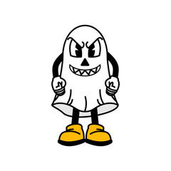Halloween Ghost Retro Character Illustration