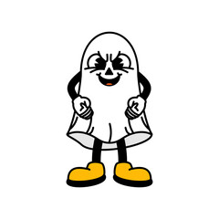 Halloween Ghost Retro Character Illustration