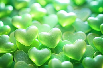 Fototapeta premium Light Green Hearts on Soft Background Perfect for Backgrounds, Textures, or Romantic Themes