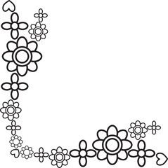 flower petals border corner