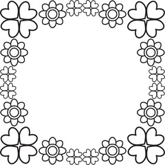 black and white floral frame