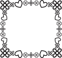 black and white floral frame