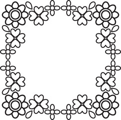 black and white floral frame
