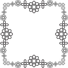black and white floral frame