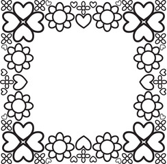black and white floral frame